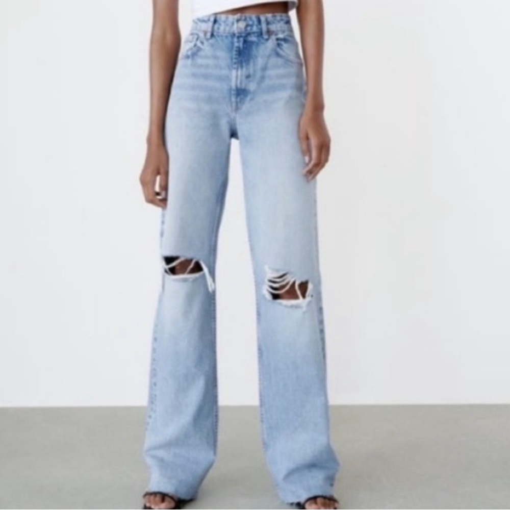 Zara The Full Length 90’s High Rise Jeans Size 6